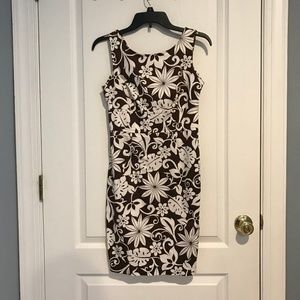 London Times Tie-Back Floral Print Dress